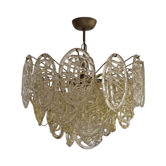 Italian Murano Ragnatela Glass Chandelier
