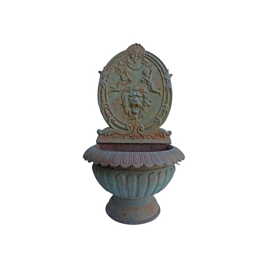 Italian renaissance style lion head cast iron garden  fountain
