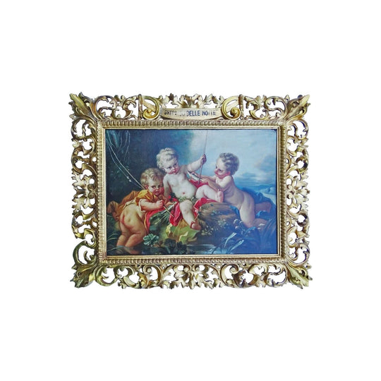 Italian school “cherubs at play” oil on canvas 
