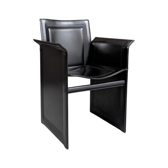 Italian Tito Agnoli for Arrben Leather Dining Chair Circa 1979