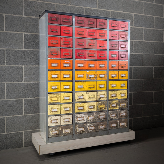 Early 20th Century American | Steel Industrial File Card Cabinet