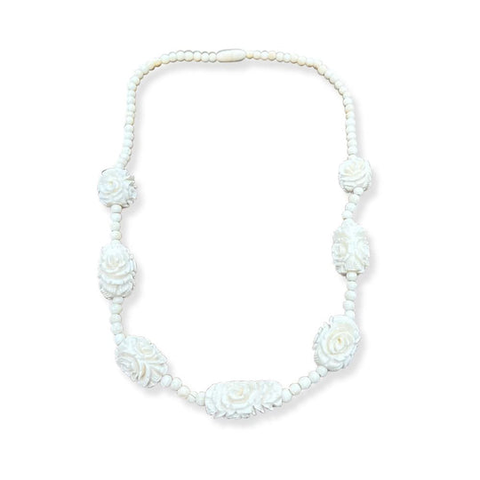 Ivory carved and beaded necklace c.1940