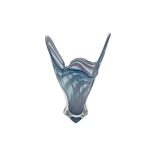 Iwatsu 'Hineri' Japanese Pink & Blue Handkerchief Vase 32cm