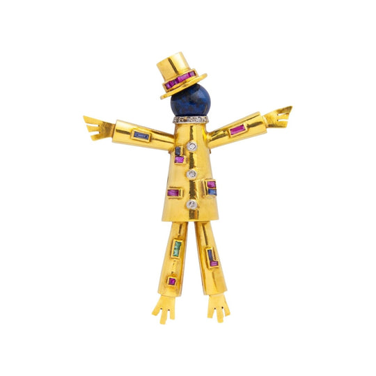 J Lacloche, Retro Period, Scarecrow Brooch Pin