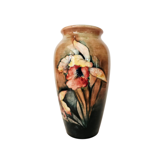 Walter Moorcroft Flambe Orchid tapering shape vase