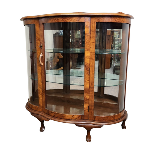 Bow Front Queen Anne Display Cabinet