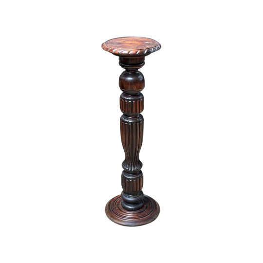 Jacobean style oak pedestal