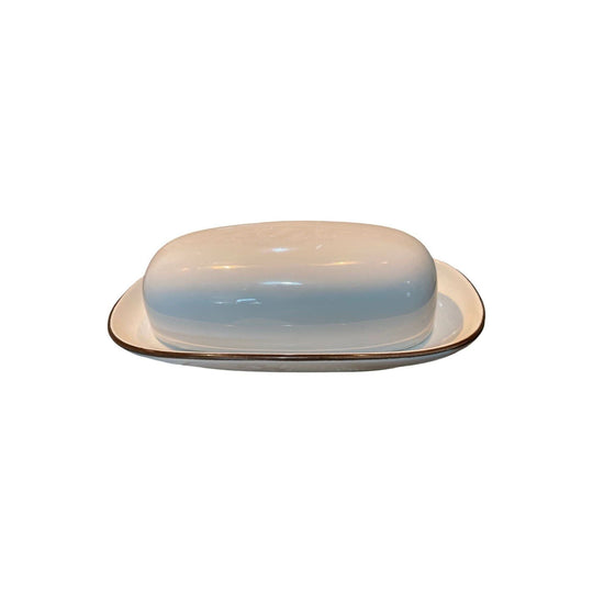 Japanese American Royalty oval lidded ceramic butter dish