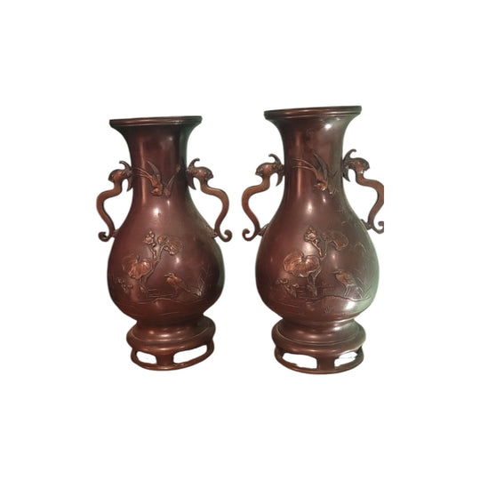 Japanese bronze vases