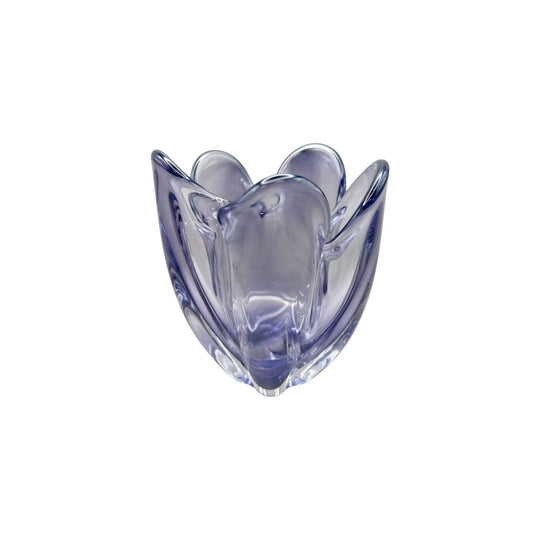 Japanese Iwatsu 'Hineri' Purple Handkerchief Glass Vase