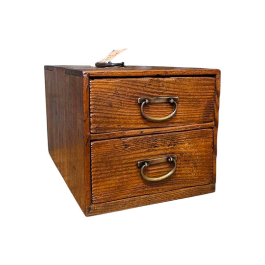 Japanese Two-Drawer Document Box - Cedar