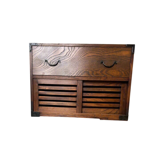 Japanese zelkova wood chest