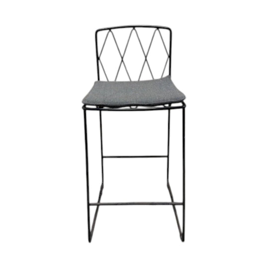 Jardan Seb Bar Stool with Grey Seat Cushion
