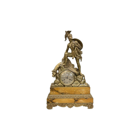 Jason and the Golden Fleece' Bronze & Siena Marble Mantle Clock