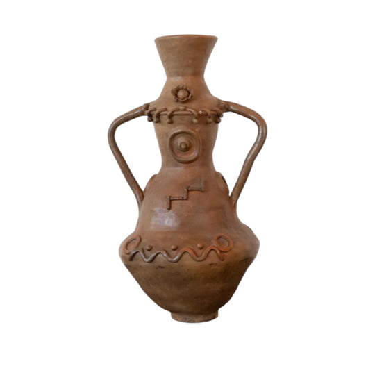 A Large French Studio Terracotta Amphora, 'L'Archange'