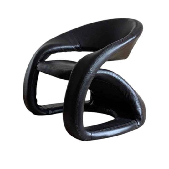 Jaymar Tongue Chair — Postmodern, Bordeaux/Oxblood, Inspired by Pierre Paulin’s 1967 Design