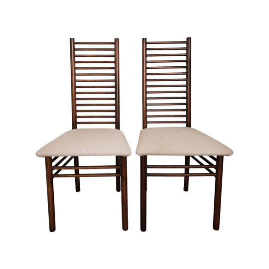 Pair of Tall Ladderback Dining Chairs