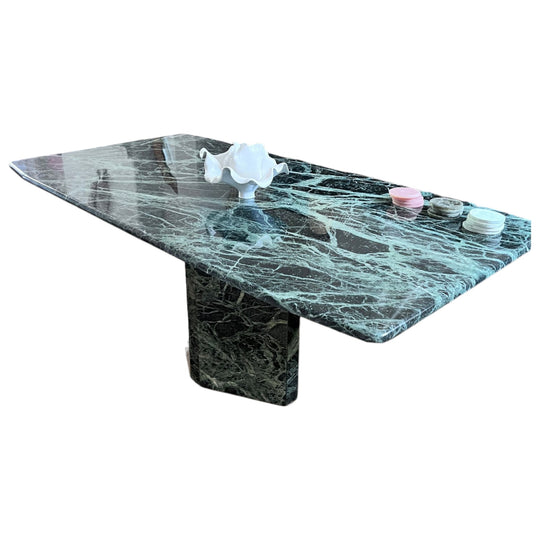 Italian green marble 6-8 seater dining table
