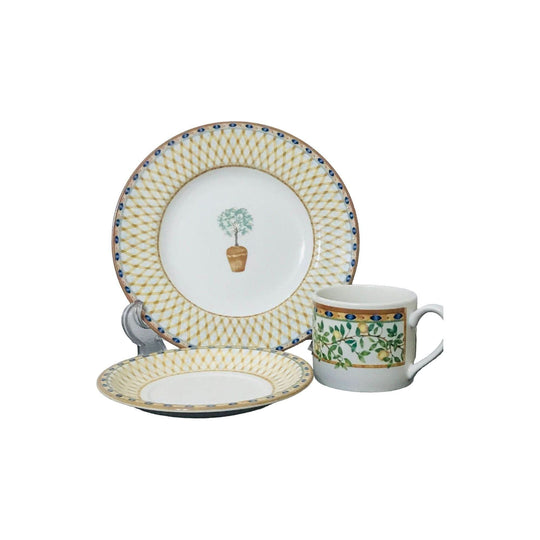 Johnson Brothers Tesco Bone China Lemon Tree Trio / Johnson Brothers Tesco Lemon Tree Dessert Plate Cup and Saucer