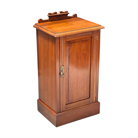 Late 19th century walnut single door bedside cupboard c.1890