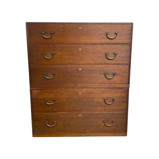 Antique Japanese 2 Section Tansu Chest of Drawers