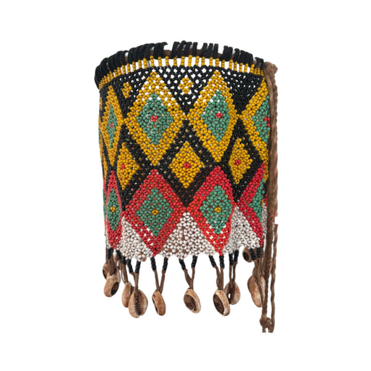 Hand beaded (Cache Sex) Lampshade with Cowrie Shells