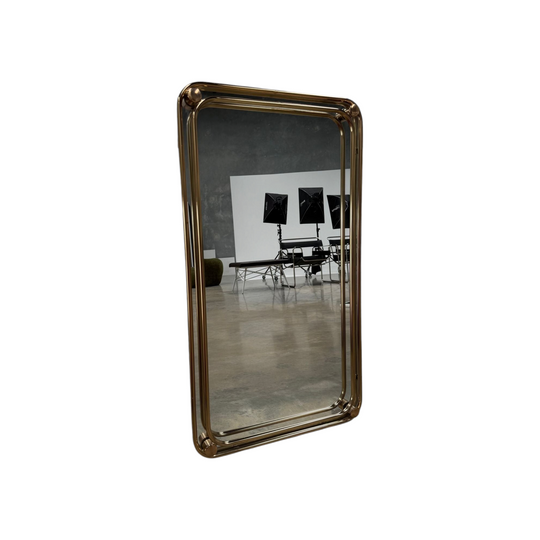 Brass Framed Wall Mirror 1970s