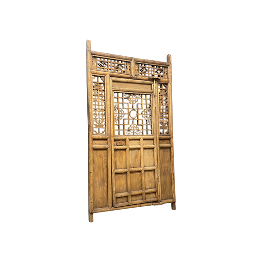 Antique Chinese Carved Courtyard Gate Panel - c.1900