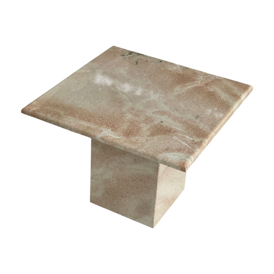 Pink vintage stone side table