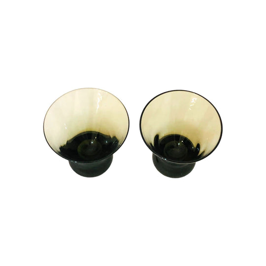Kahlua Smokey Glass with Flared sides and Ball Base / Collectable Pair of Kahlua Smokey Glass