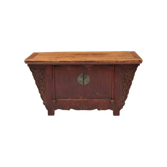 Kang cabinet with magpie and plum blossom carving