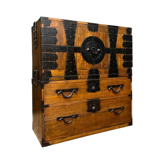 Kannon-Biraki Japanese Storage Cabinet - Paulownia & Iron Hardware | Meiji