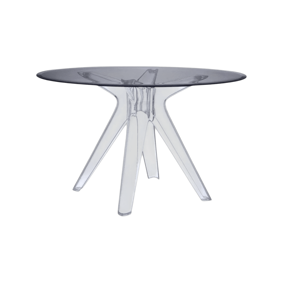 Kartell Sir Gio Round Table transparent smoke color | Bazaa | Designer, Vintage and Antique Furniture