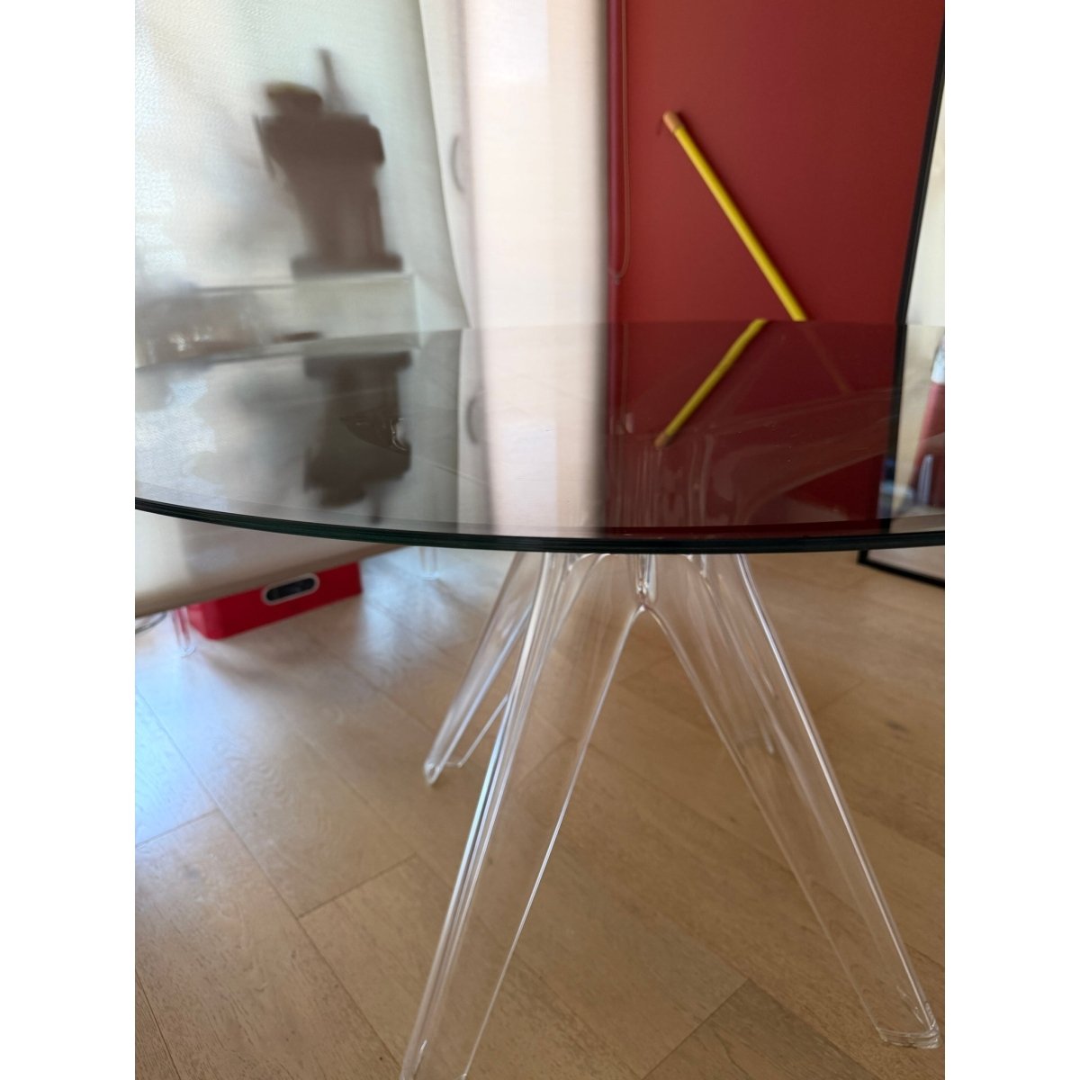 Kartell Sir Gio Round Table transparent smoke color | Bazaa | Designer, Vintage and Antique Furniture