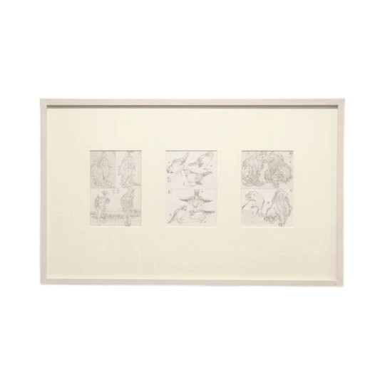 Katsushika Hokusai 'Life, Nature and Myth' Woodblock Triptych, 19th Century