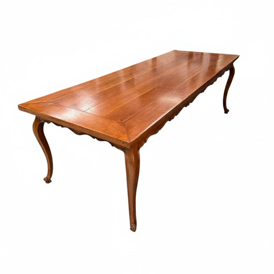 French-Style Reclaimed Cherrywood Extension Dining Table – Extends to 395.5 cm