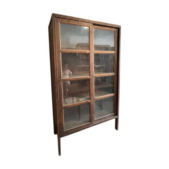 Workshop Cabinet with Glass Doors, Early 1900's