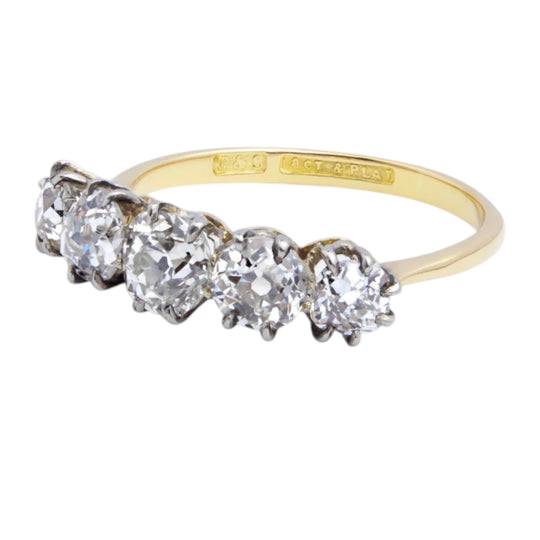 W.H. Tandy & Sons, 18kt Gold, Platinum & Diamond Ring