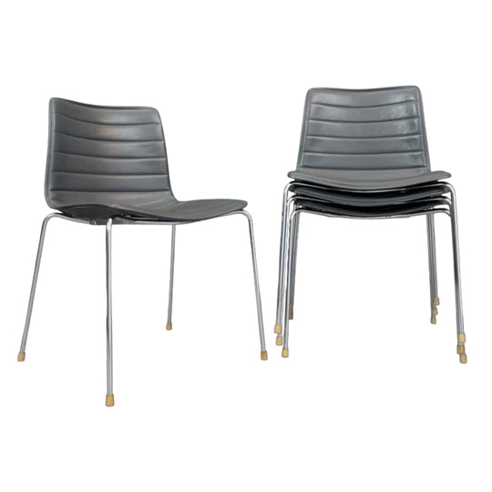 FOUR | Italian Studio Made Arper Catifa 46 Chairs | Grey Contract Leather