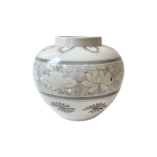 Antique Chinese Porcelain Lotus Vase – Hand-Painted Underglaze | 35cm