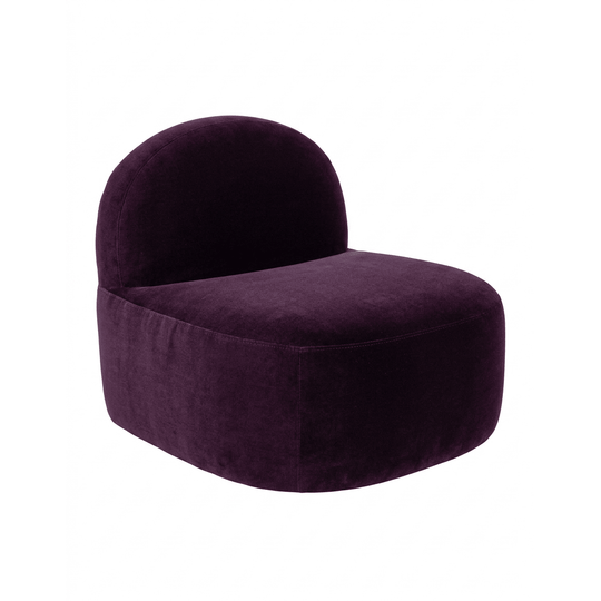 La Cividina ‘Guest’ Lounge Chair by Antonio Rodriguez in Purple Velvet (2 Available)