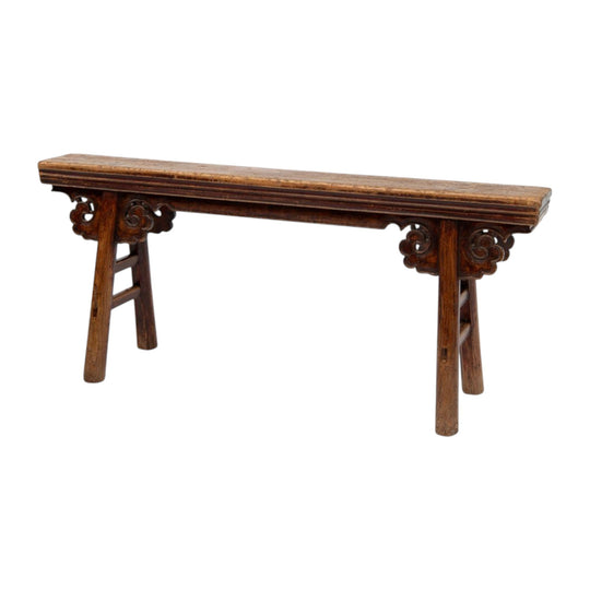 Lacquered bench with cloud-head spandrels