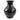 Large black vase with white and yellow flower artwork - Bazaa