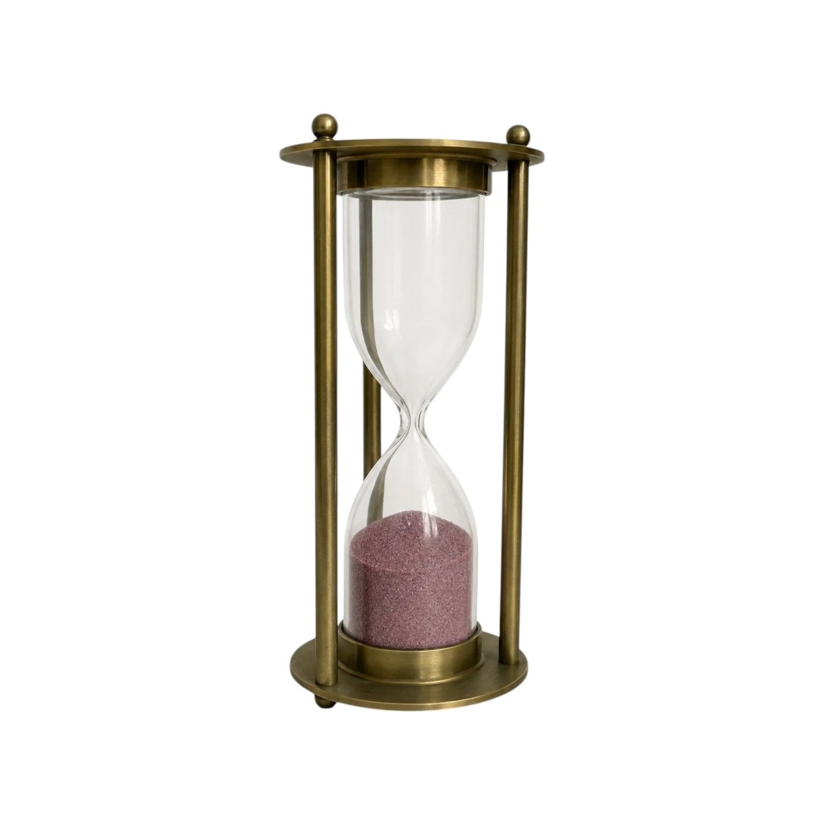 Large Brass Hourglass Pink Sand Timer Home Decor | Bazaa | Designer, Vintage and Antique Furniture