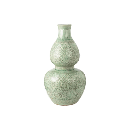 Large Chinese Celadon double gourd vase