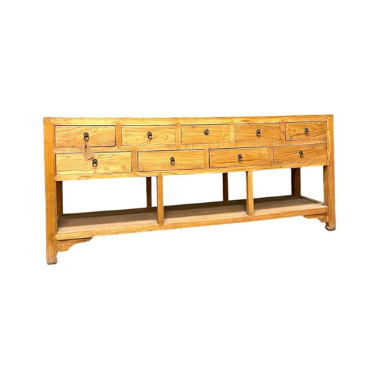 Large Chinese Stone Topped Hall Table, Elm