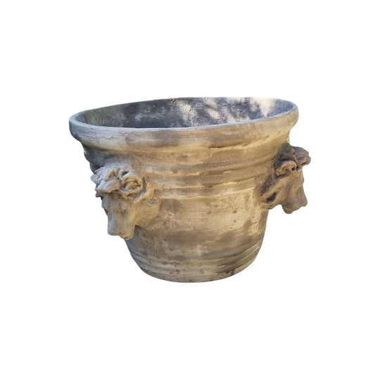 Large early Italian  Renaissance  style 4 lion head garden pot