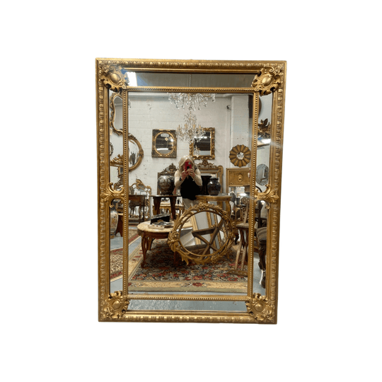 Large French 19th Century Cushion Mirror