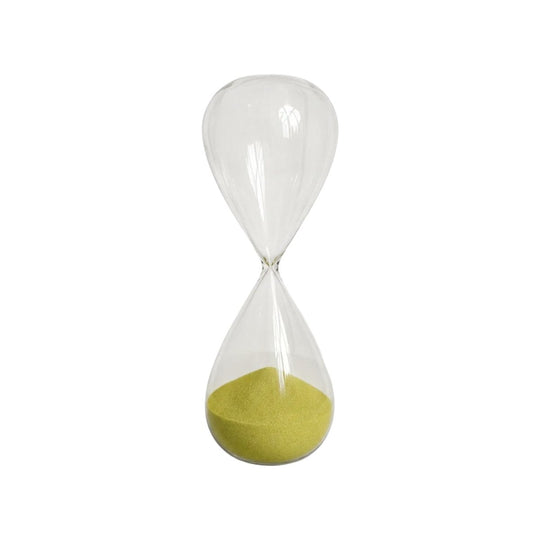 Large Glass Hourglass Yellow Sand Timer Sculpture
