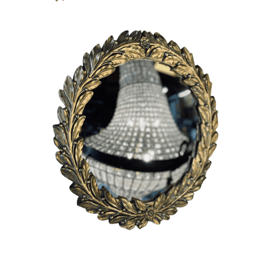 Large Gold Laurel Convex Mirror